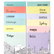 Load image into Gallery viewer, Set of 12 City Illustration Postcards