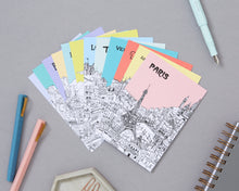 Load image into Gallery viewer, Set of 12 City Illustration Postcards