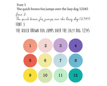 Load image into Gallery viewer, Tessa Galloway colours and fonts