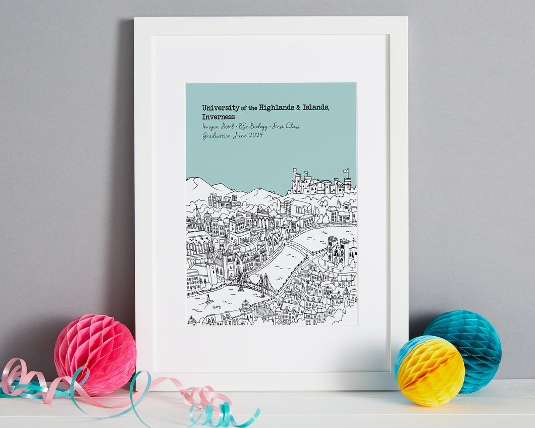 Personalised University of the Highlands and Islands in Inverness Graduation Gift