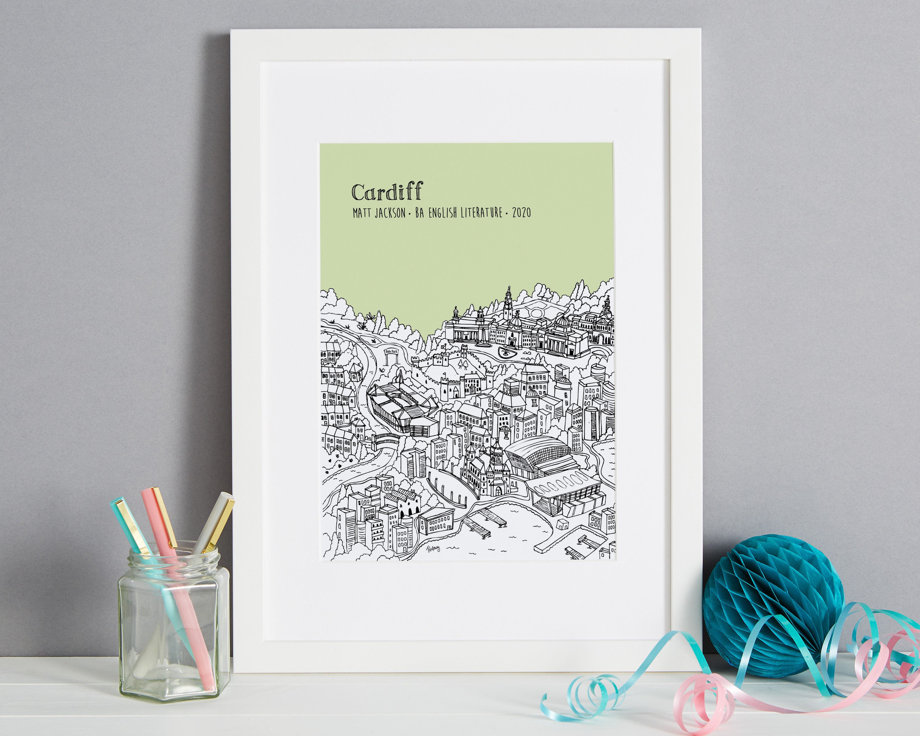 Personalised Cardiff Graduation Gift | Tessa Galloway Illustration