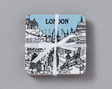 Load image into Gallery viewer, Set of 4 City Illustration Coasters
